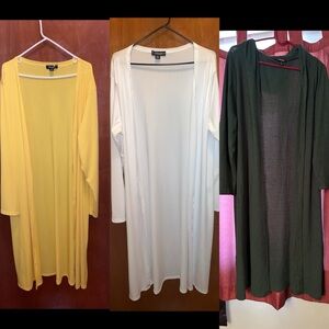 Long 4x Cardigan bundle in Yellow, White, and Green